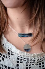 Load image into Gallery viewer, Tidal Wave Eclipse Charm Necklace - Silver