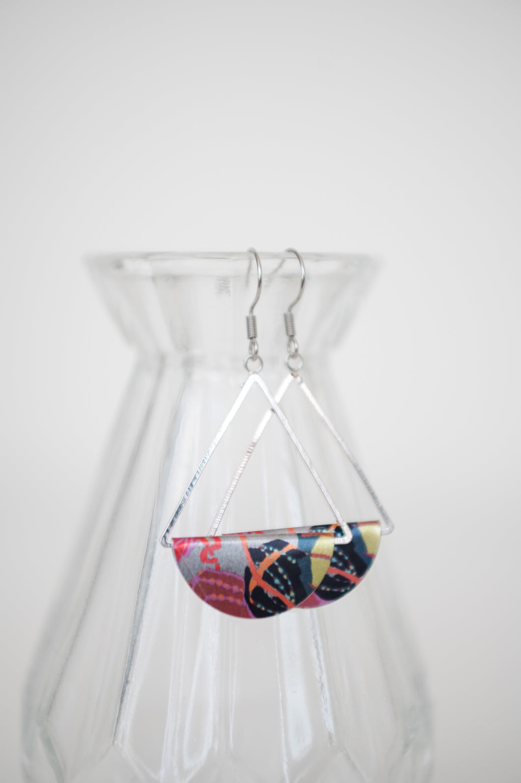 Jewel Dangle Earrings - Silver