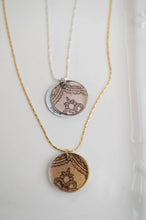 Load image into Gallery viewer, Cross Stitch Eclipse Charm Necklace - gold
