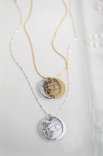 Load image into Gallery viewer, Etched Fostoria Eclipse Charm Necklace - gold
