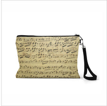 Load image into Gallery viewer, Sheet Music Zippered Linen blend Bag
