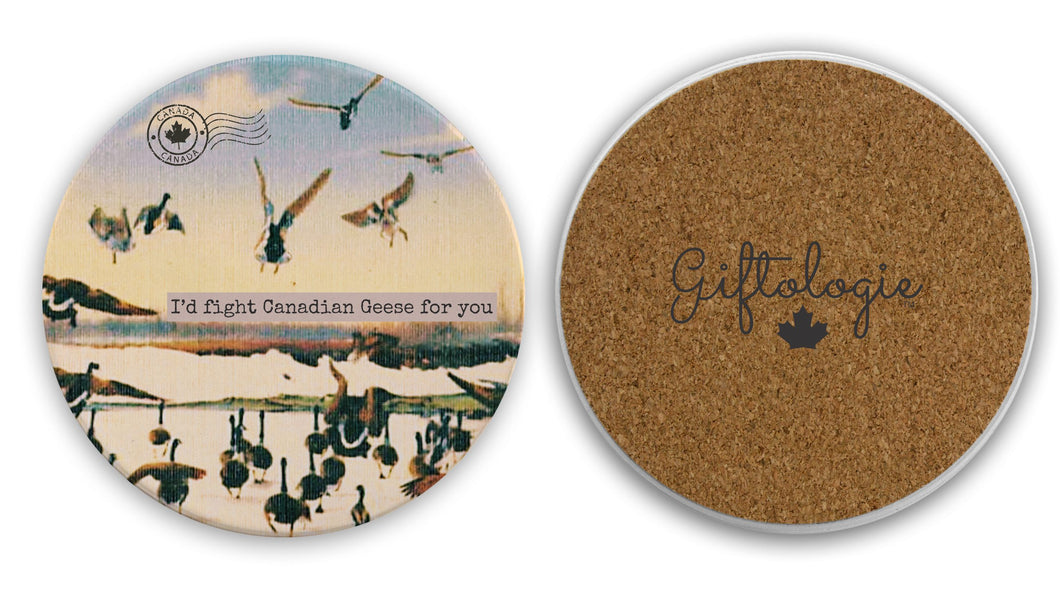 Canuck Care Coaster / Canadian Geese /  Fun / Gift