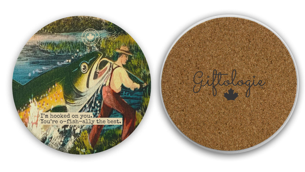 Canuck Care Coaster / Canadian outdoors / fisherman / Fun / Gift