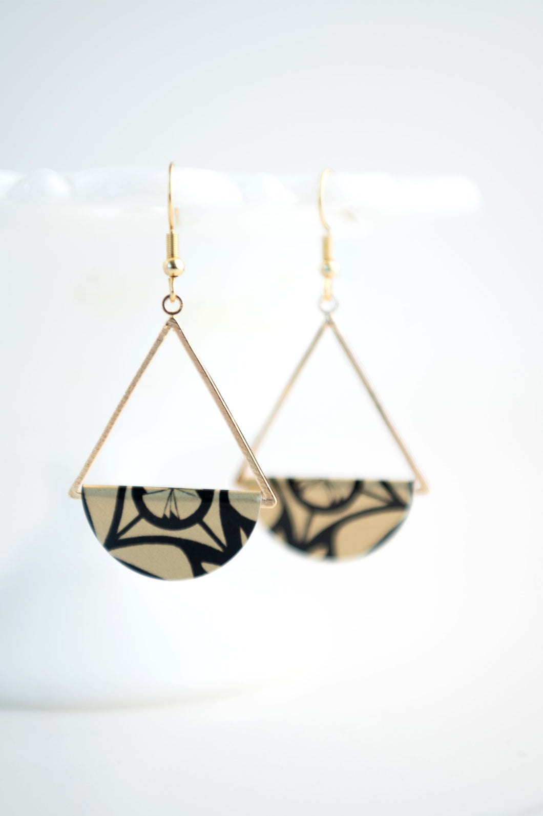 Moko Dangle Earrings - gold