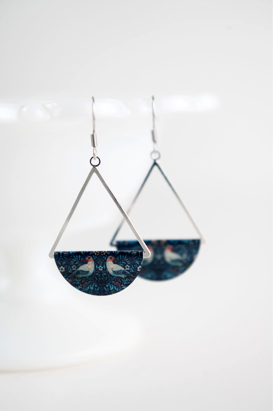 Song Bird Dangle Earrings - Silver