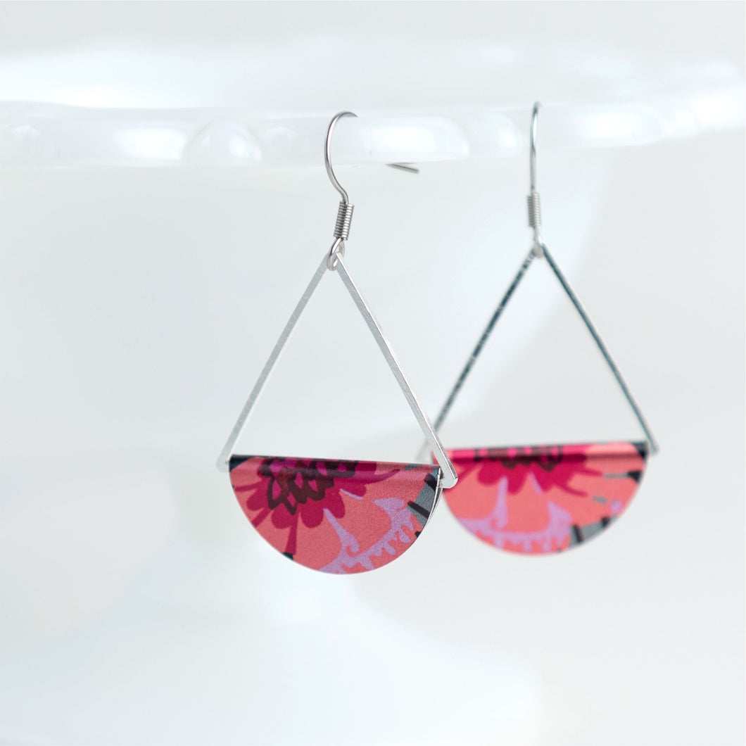 Fire Lily Dangle Earrings - Silver