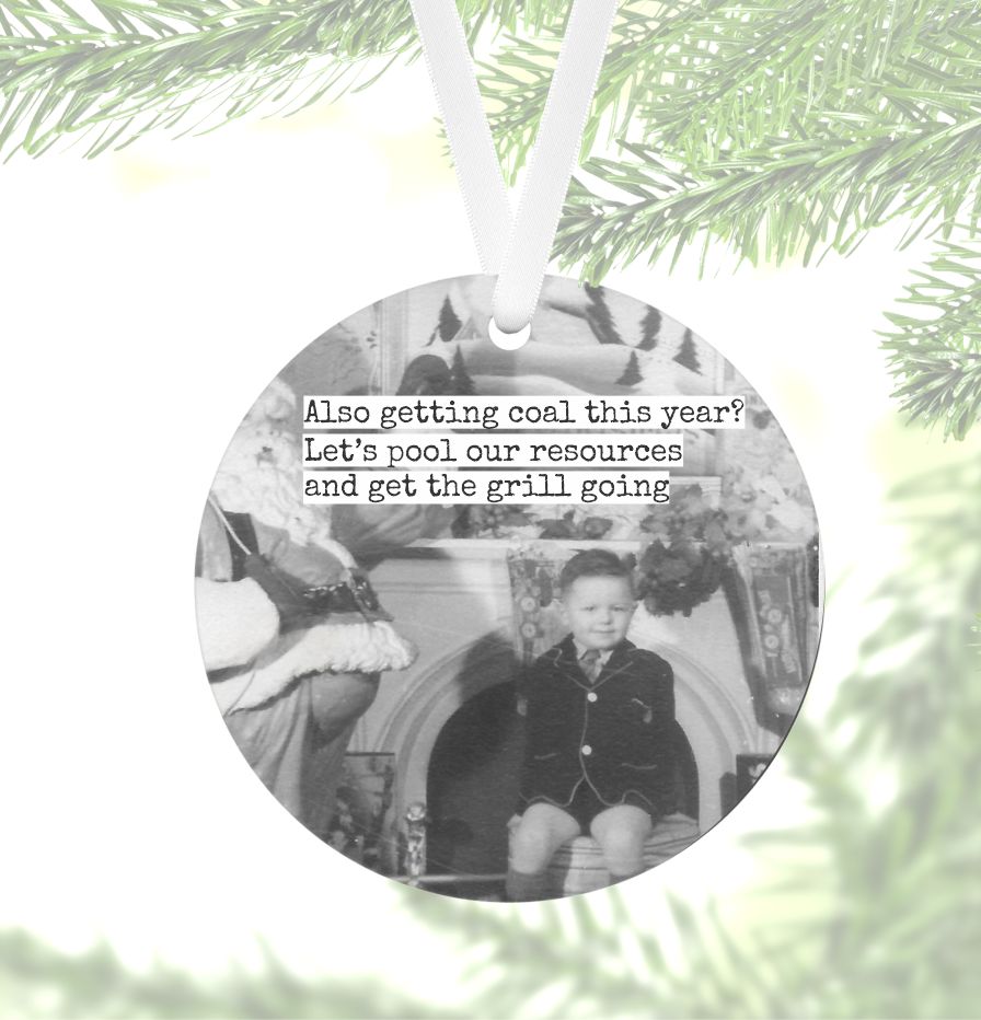 Coal Ornament / MCM / Santa / Naughty List / Black & White photography