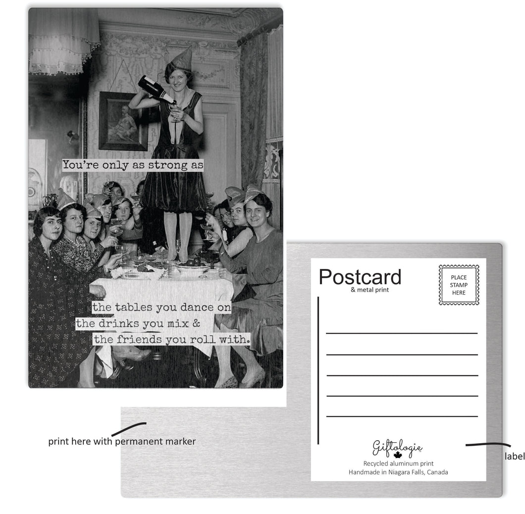 Recycled Metal Postcard - Strong - MCM Vintage