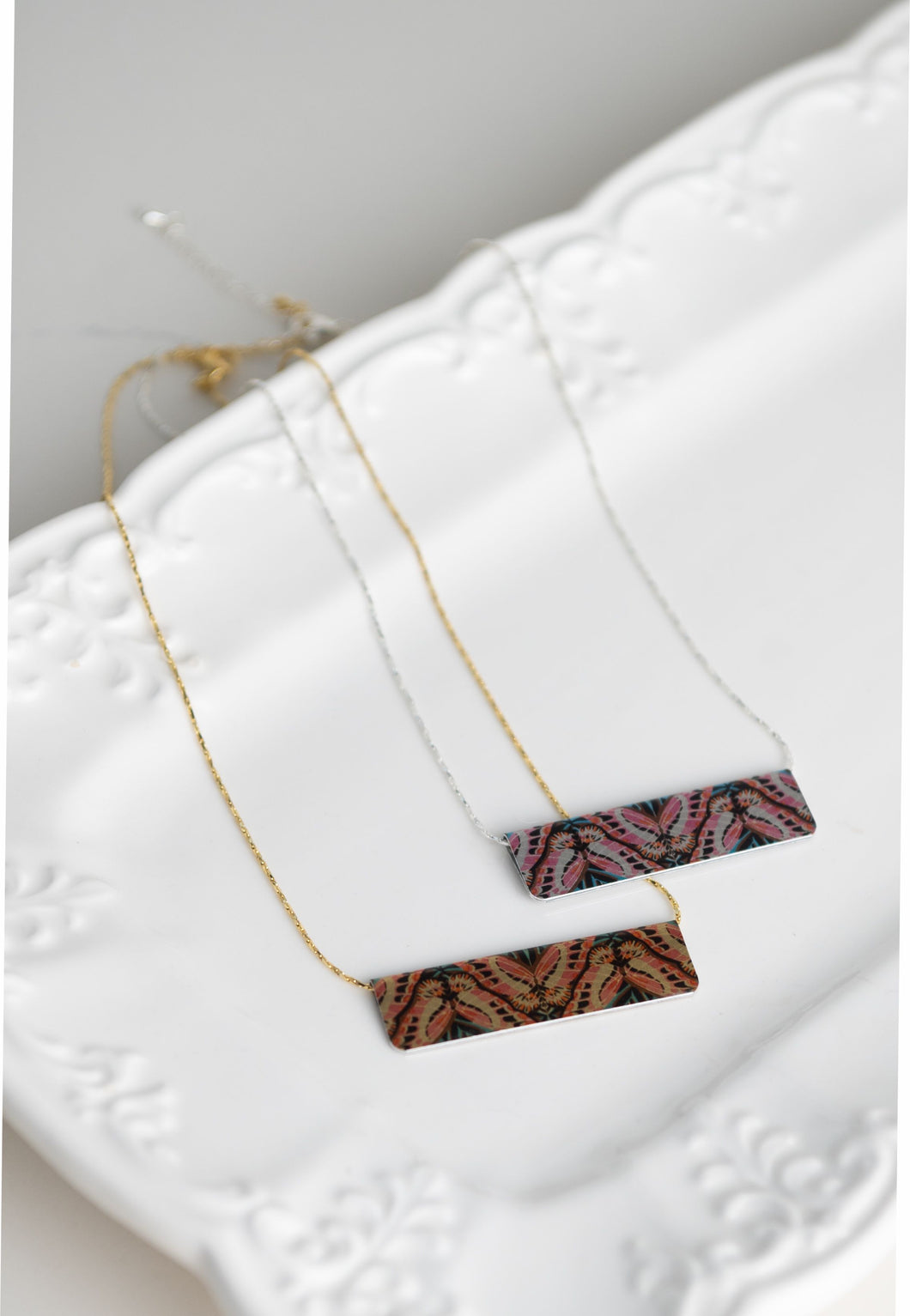 Flutter Bar Necklace - silver