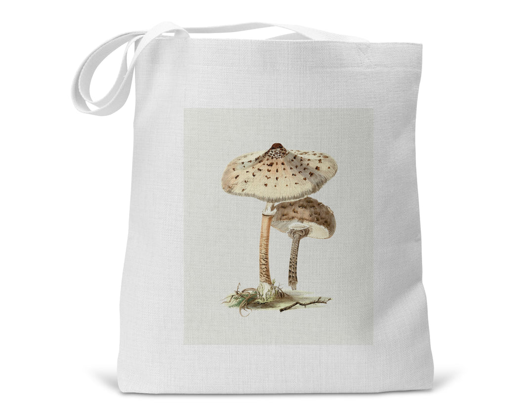 Mushrooms Vintage Botanical Illustration Book Tote Bag