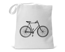 Load image into Gallery viewer, Bike Black and White Retro Vintage Book Tote Bag
