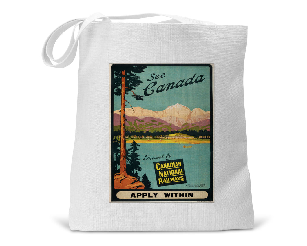 Canada Travel Poster Book Tote Bag