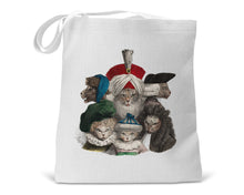 Load image into Gallery viewer, Cat Club Vintage Animal Lover Vintage Book Tote Bag
