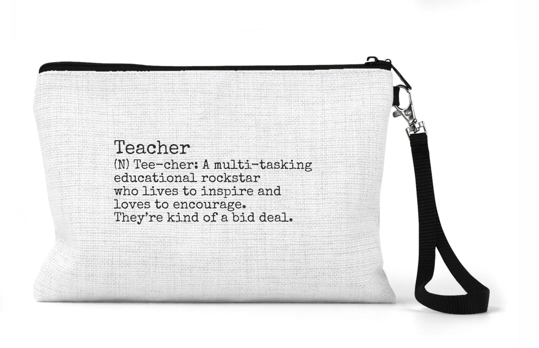 Thank a Teacher 4 Linen Zippered Bag