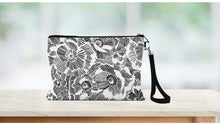 Load image into Gallery viewer, Midnight Bouquet Linen Zippered Bag
