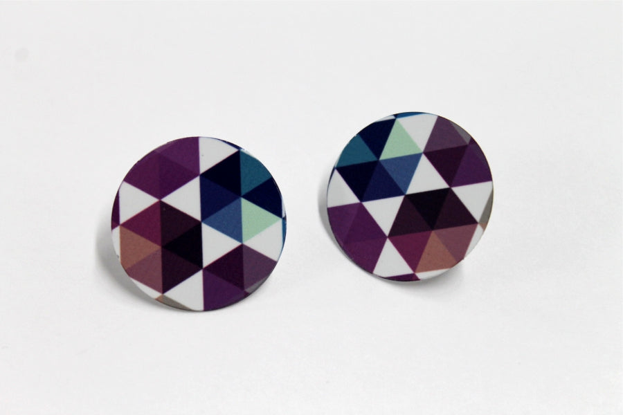 Vibrant Hex Mix 1 Inch Earrings