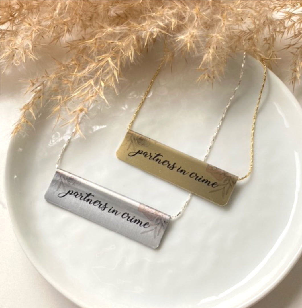 Partners in Crime Bar Necklace