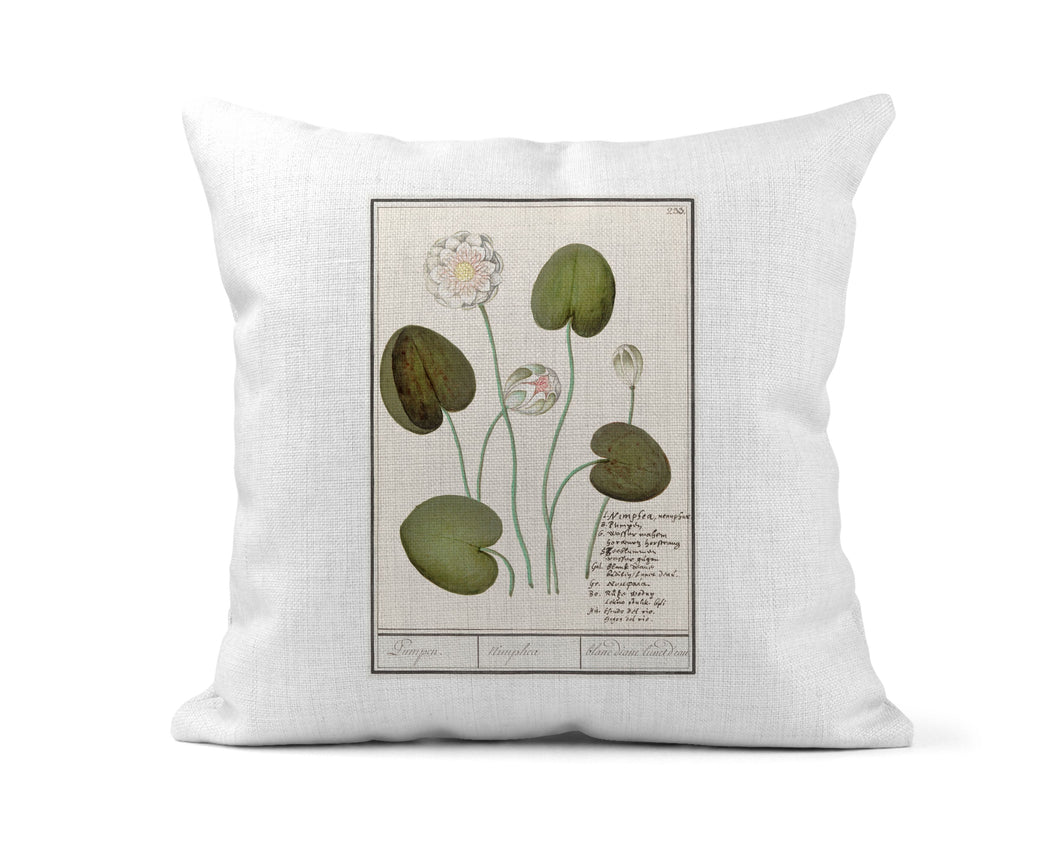 Lily Vintage Botanical Print Pillow