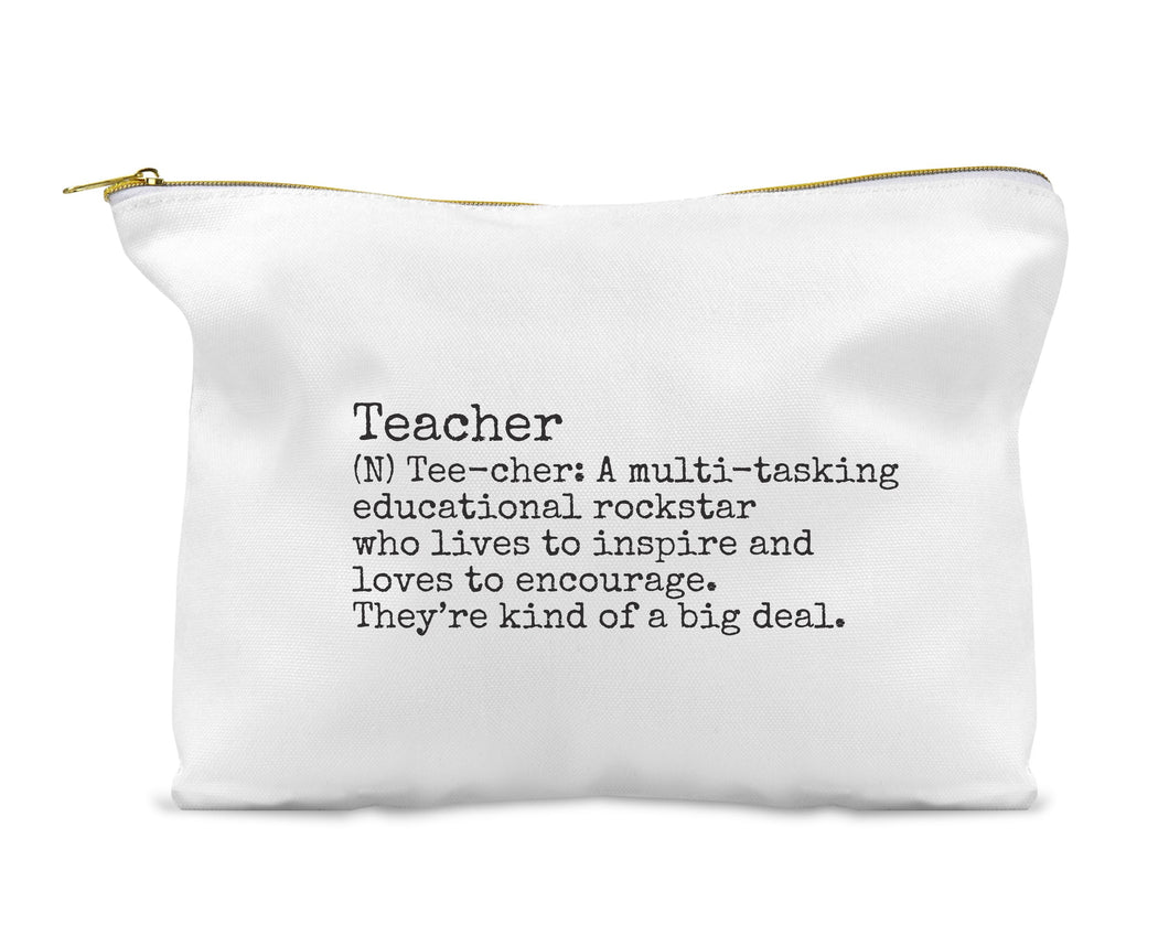 Teacher Quote 1 Linen Blend Zippered Bag