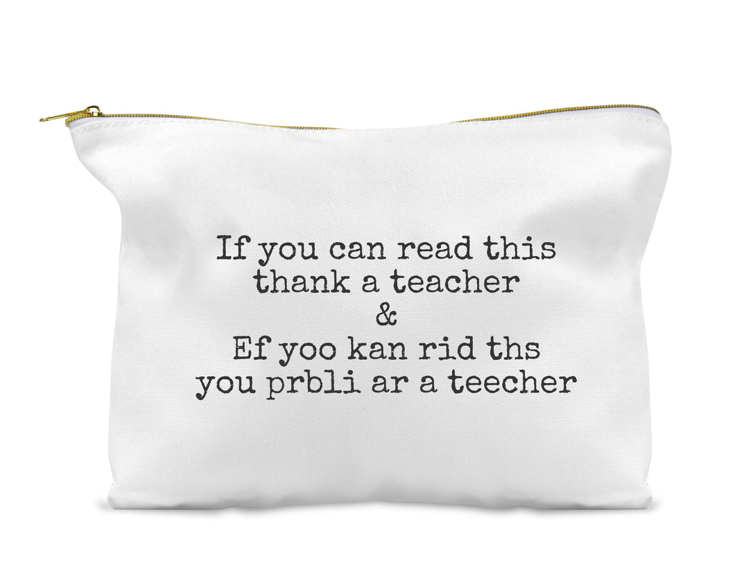 Teacher Quote 4 Linen Blend Zippered Bag